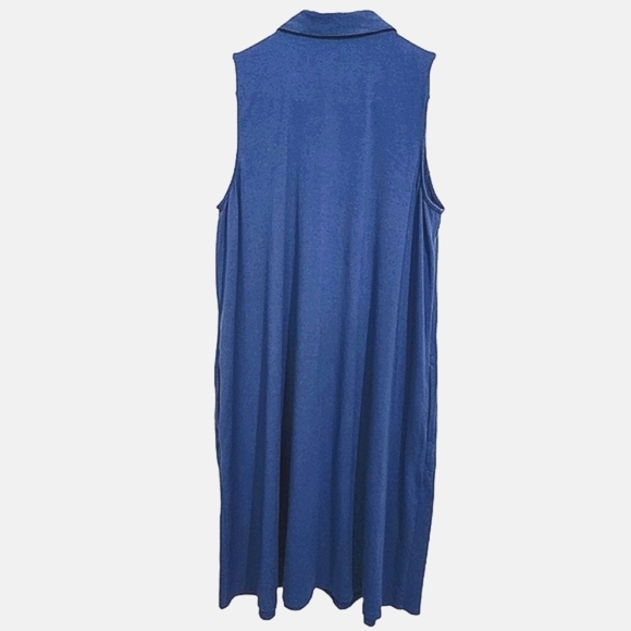 JJill soft jersey knit midi dress button down sleeveless with collar siz…‎ - Picture 2 of 9